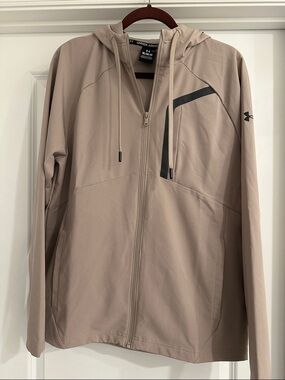 Under Armour Men's Hooded Softshell Jacket - Taupe with Black Accents